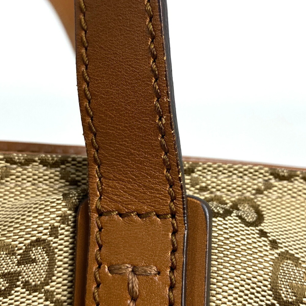 Gucci Gg Pattern Sherry Line Web Tote Gg Beige Br… - image 4
